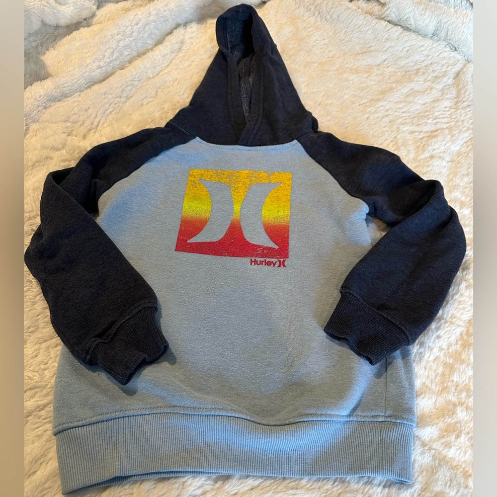 Hurley Boys Blue and multi-colored hoodie. Size 5